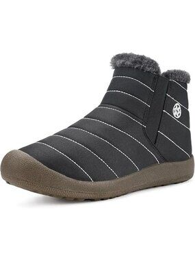 Eagsouni Mens Size 13 Boots Winter Warm Waterproof Non-Slip Outdoor Black Shoes